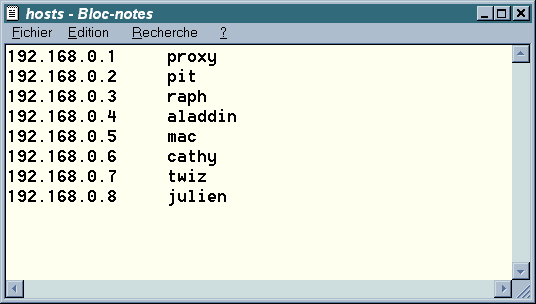 Fichier hosts