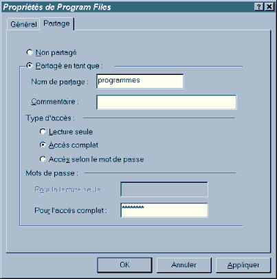 Partage des fichiers