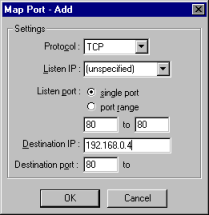 Mapping TCP pour serveur web