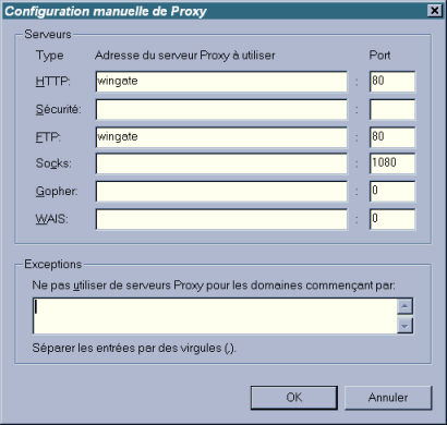 Configuration de Netscape Navigator