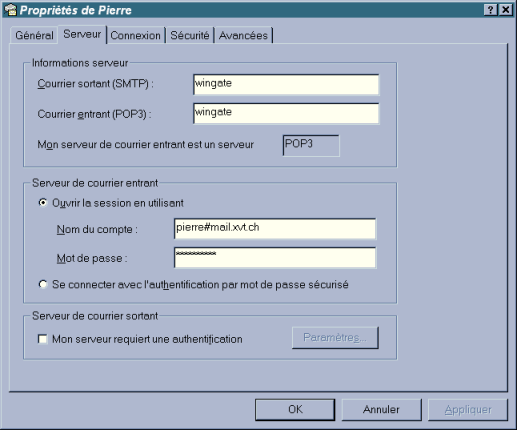 Configuration d'Outlook Express