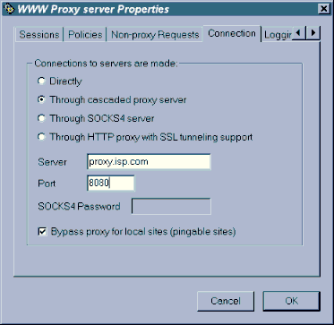 Utilisation par Wingate du proxy de votre ISP
