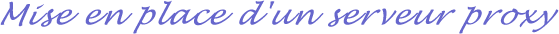 Mise en place d'un serveur proxy